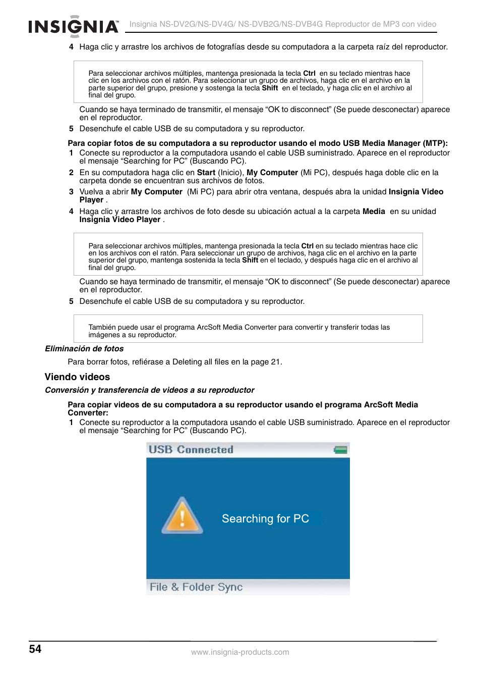Viendo videos | Insignia NS-DVB2G/DVB4G User Manual | Page 56 / 72
