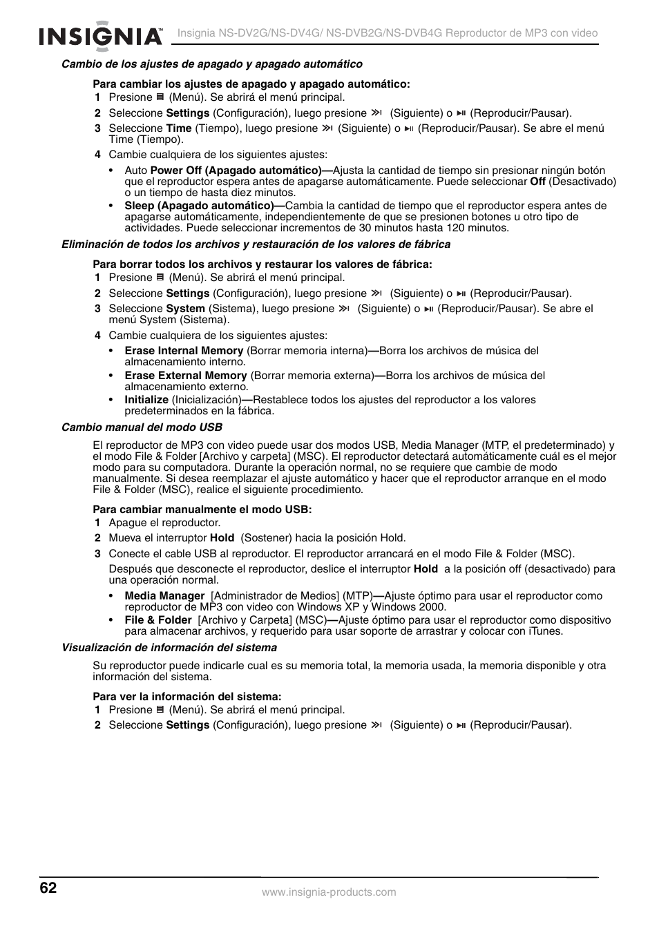 Insignia NS-DVB2G/DVB4G User Manual | Page 64 / 72