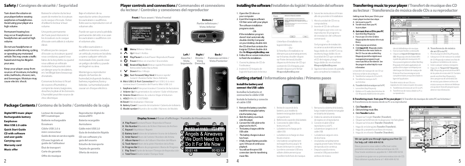 Safety / consignes de sécurité / seguridad | Insignia Sport NS-DA2G User Manual | Page 2 / 2