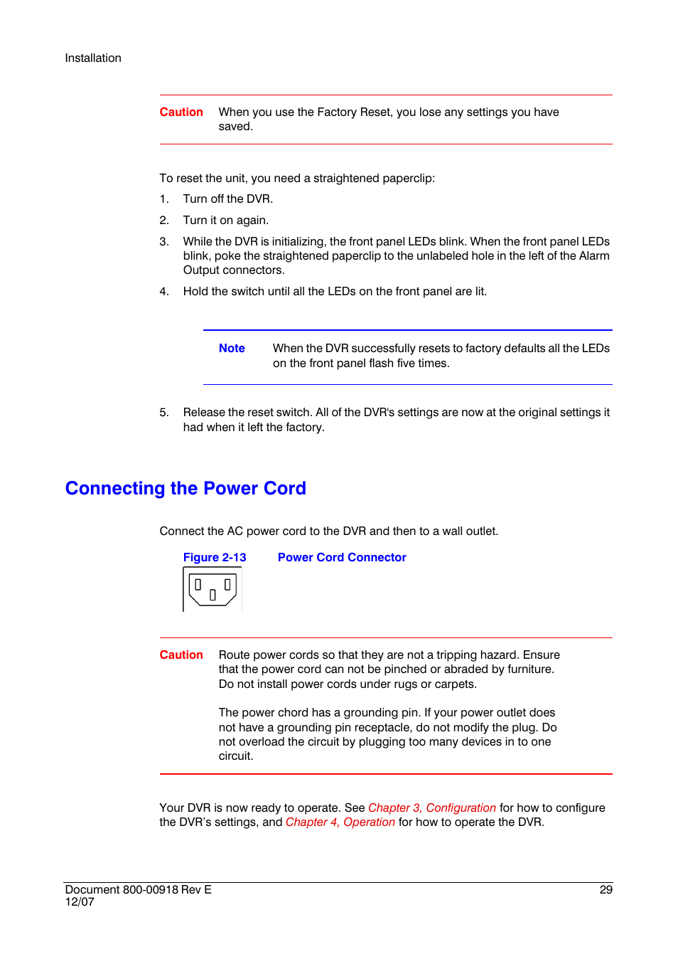 Connecting the power cord, Figure 2-13, Power cord connector | Insignia HRSD16 User Manual | Page 29 / 160