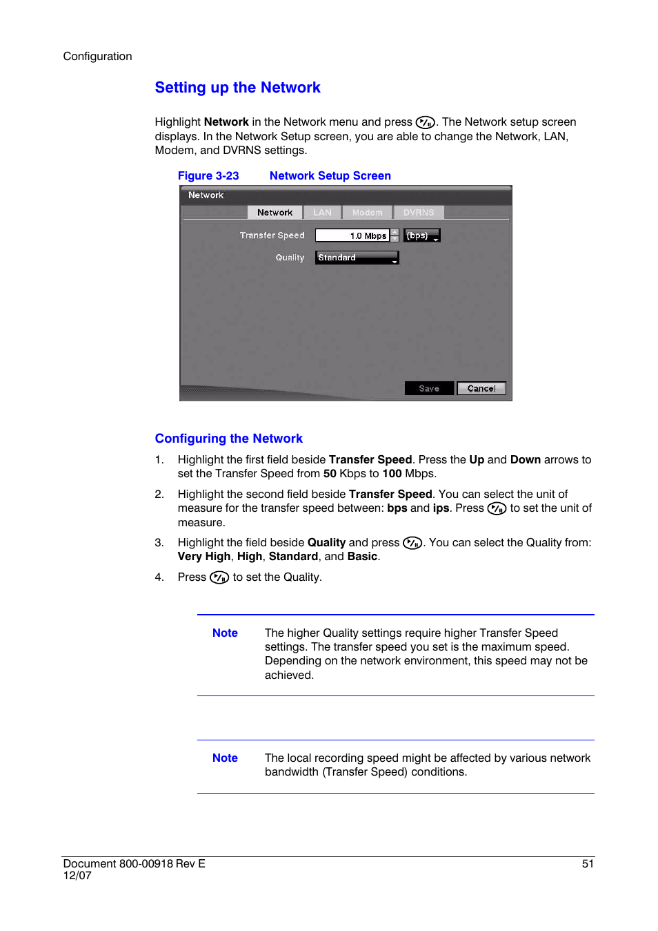 Figure 3-23, Network setup screen, Setting up the network | Insignia HRSD16 User Manual | Page 51 / 160