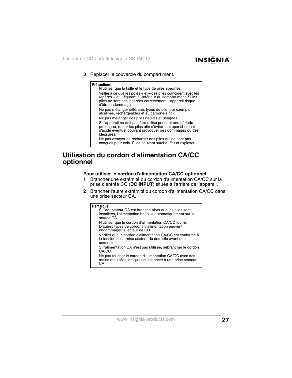 Insignia NS-P4112 User Manual | Page 27 / 62