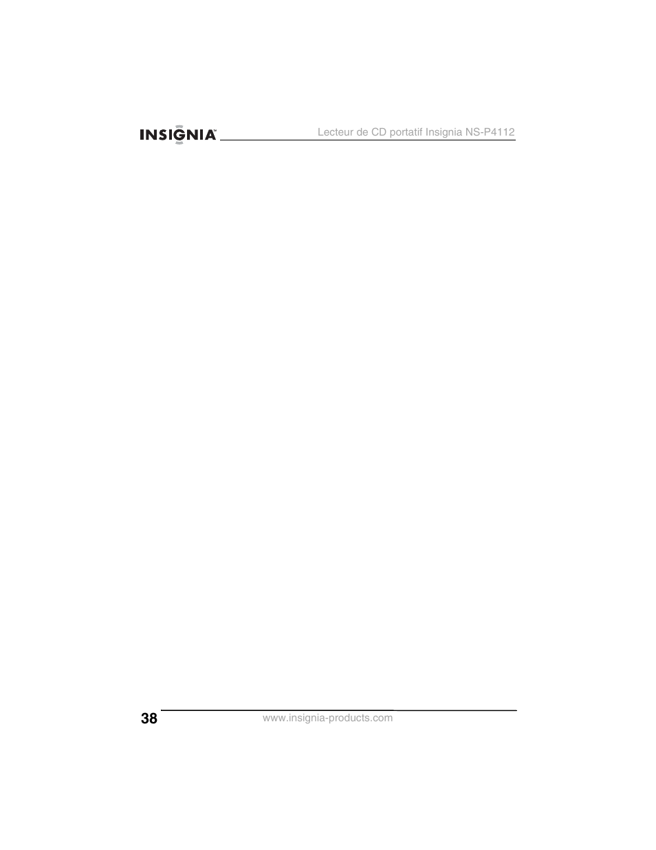 Insignia NS-P4112 User Manual | Page 38 / 62