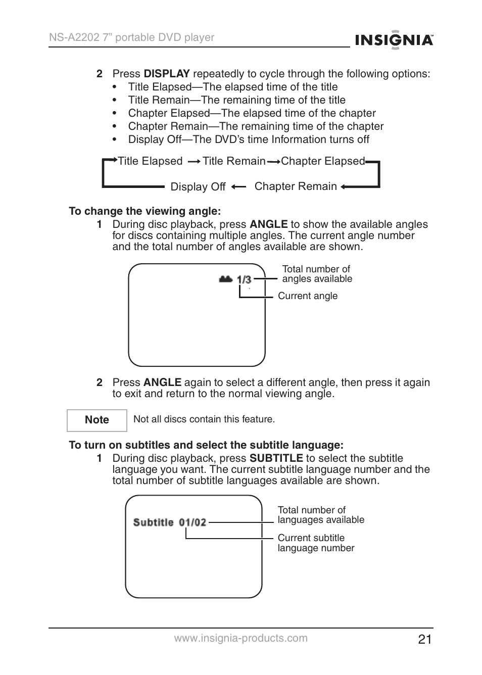 Insignia NS-A2202 User Manual | Page 22 / 102