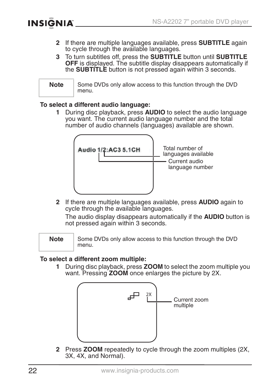 Insignia NS-A2202 User Manual | Page 23 / 102
