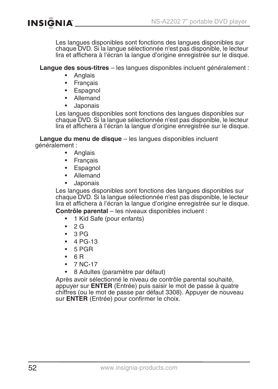 Insignia NS-A2202 User Manual | Page 53 / 102