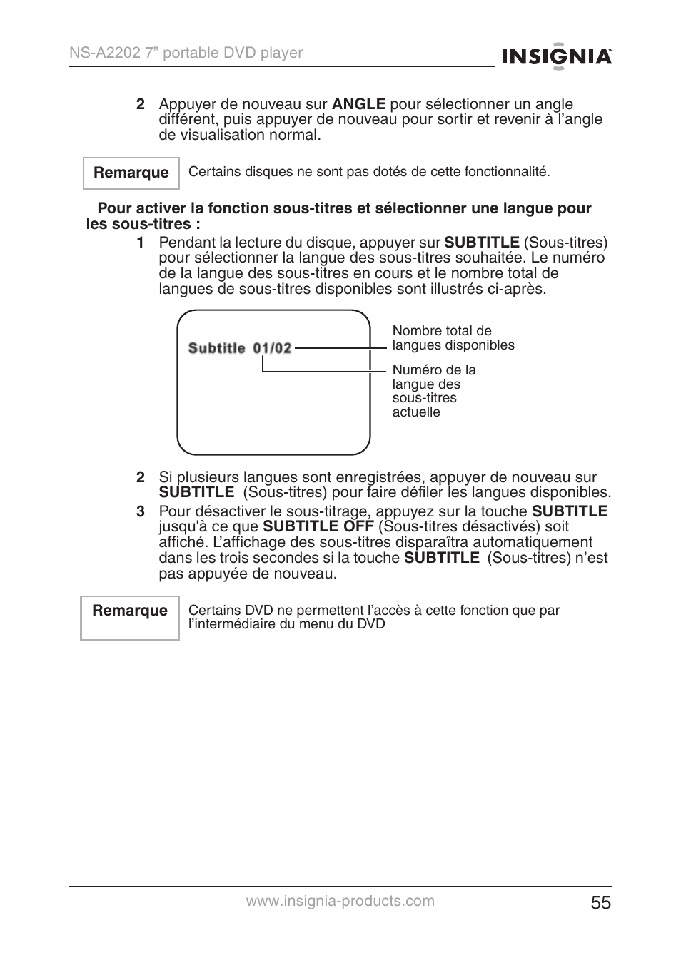 Insignia NS-A2202 User Manual | Page 56 / 102