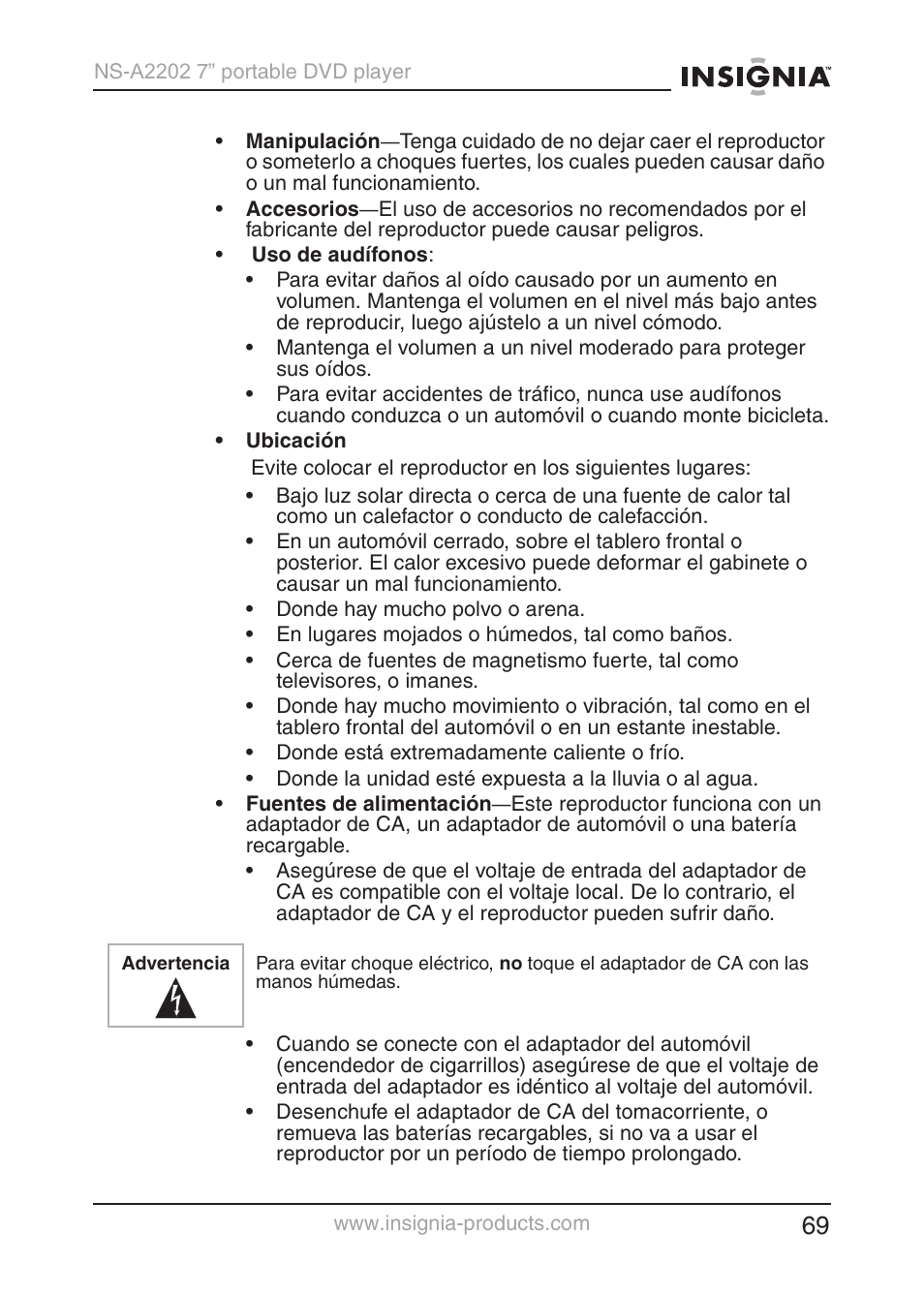 Insignia NS-A2202 User Manual | Page 70 / 102