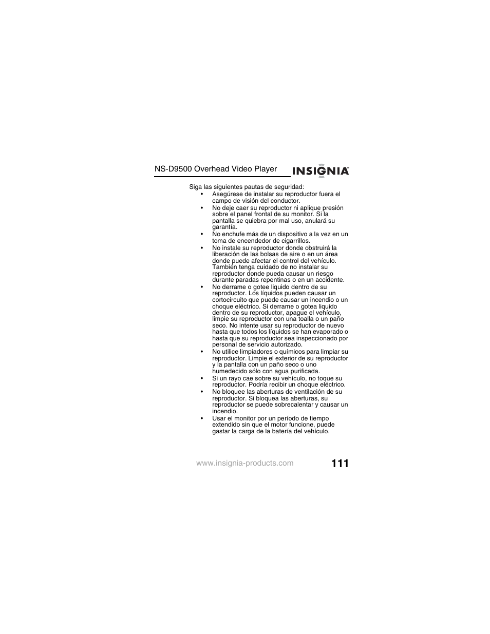 Insignia NS-D9500 User Manual | Page 113 / 168