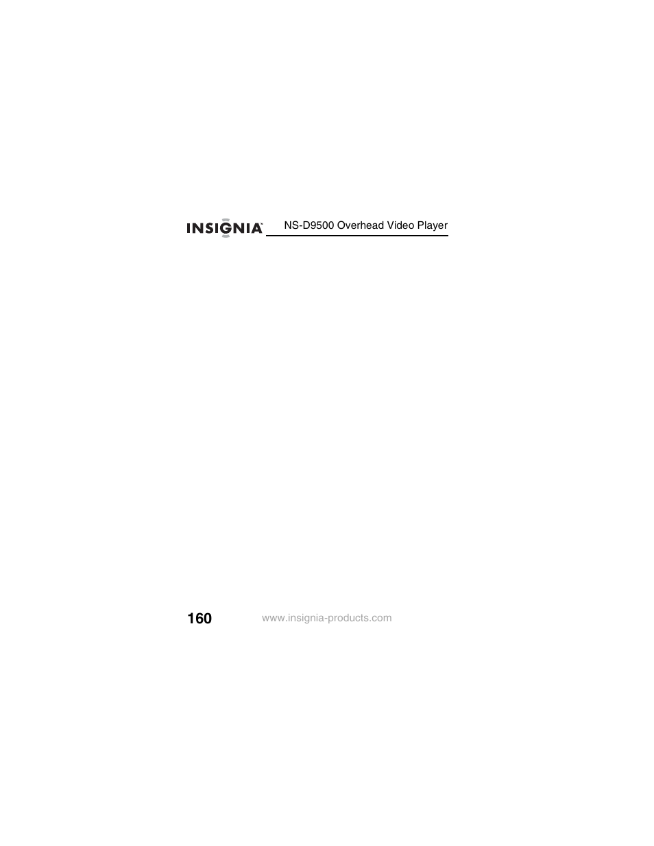 Insignia NS-D9500 User Manual | Page 162 / 168