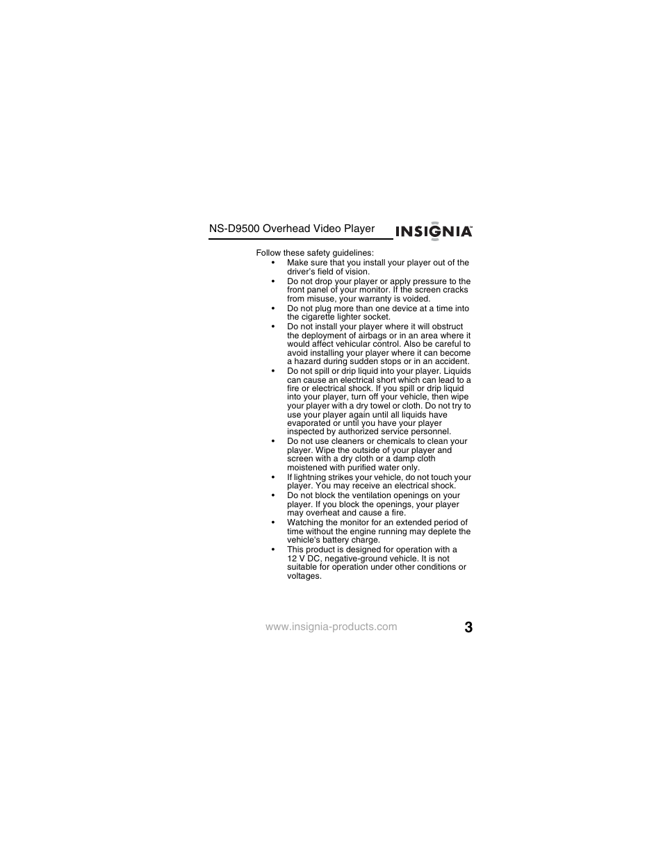 Insignia NS-D9500 User Manual | Page 5 / 168