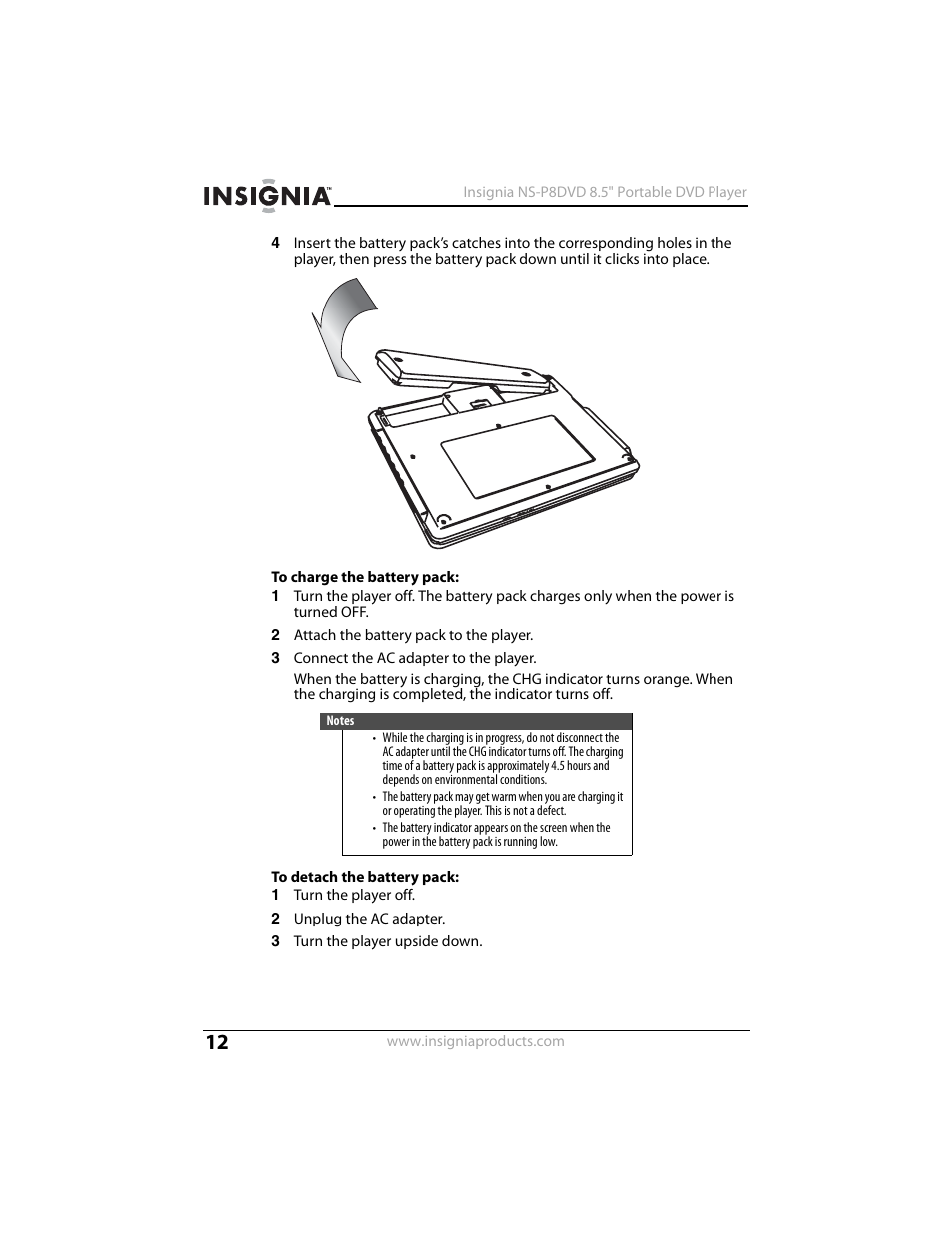 Insignia NS-P8DVD User Manual | Page 12 / 44