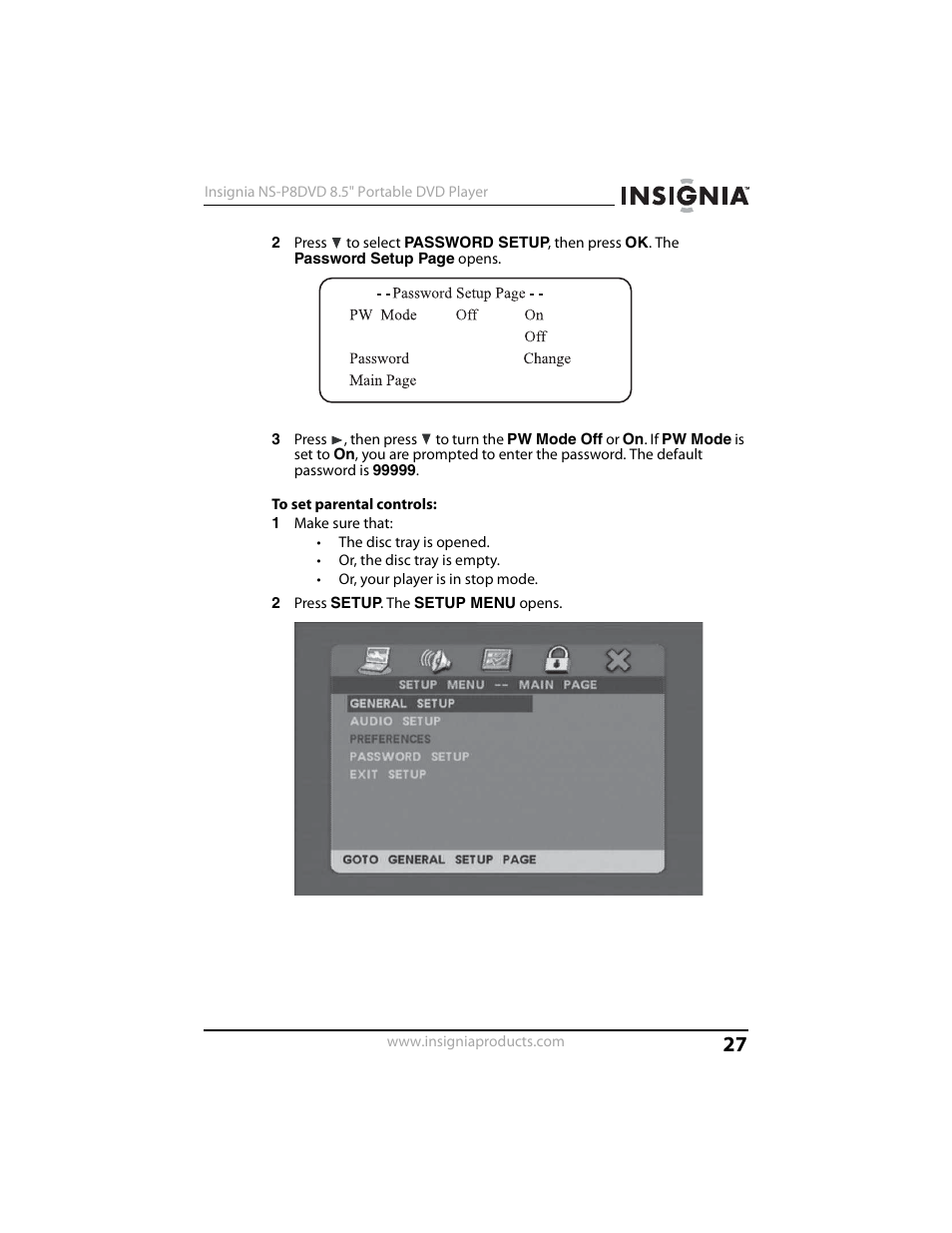 Insignia NS-P8DVD User Manual | Page 27 / 44