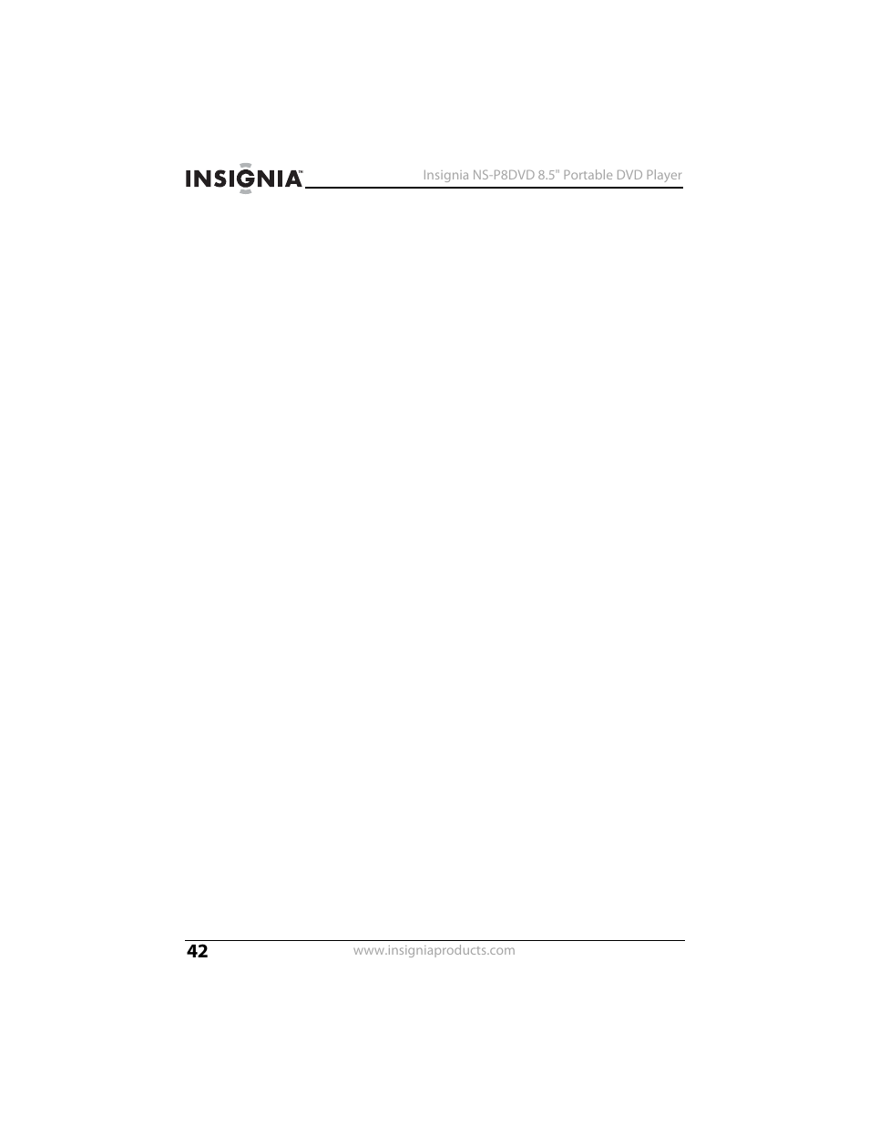 Insignia NS-P8DVD User Manual | Page 42 / 44