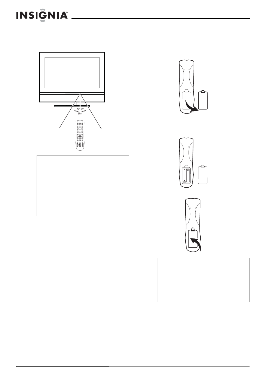 Uso del control remoto, Para usar el control remoto, Preparación de su televisor | Instalación de las pilas del control remoto, Para instalar las pilas del control remoto | Insignia NS-37LCD User Manual | Page 62 / 86