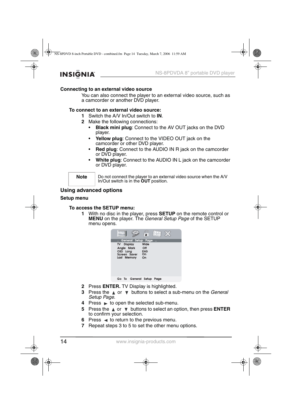 Insignia NS-8PDVDA User Manual | Page 15 / 104