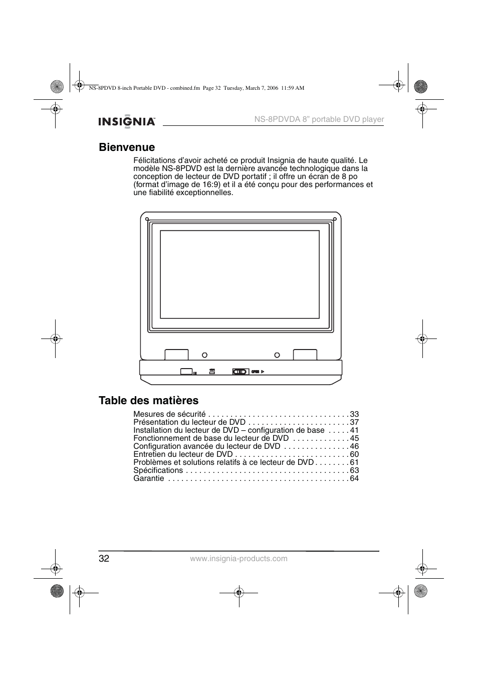 Insignia NS-8PDVDA User Manual | Page 33 / 104