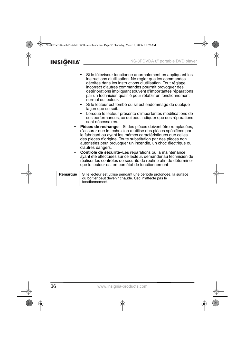 Insignia NS-8PDVDA User Manual | Page 37 / 104