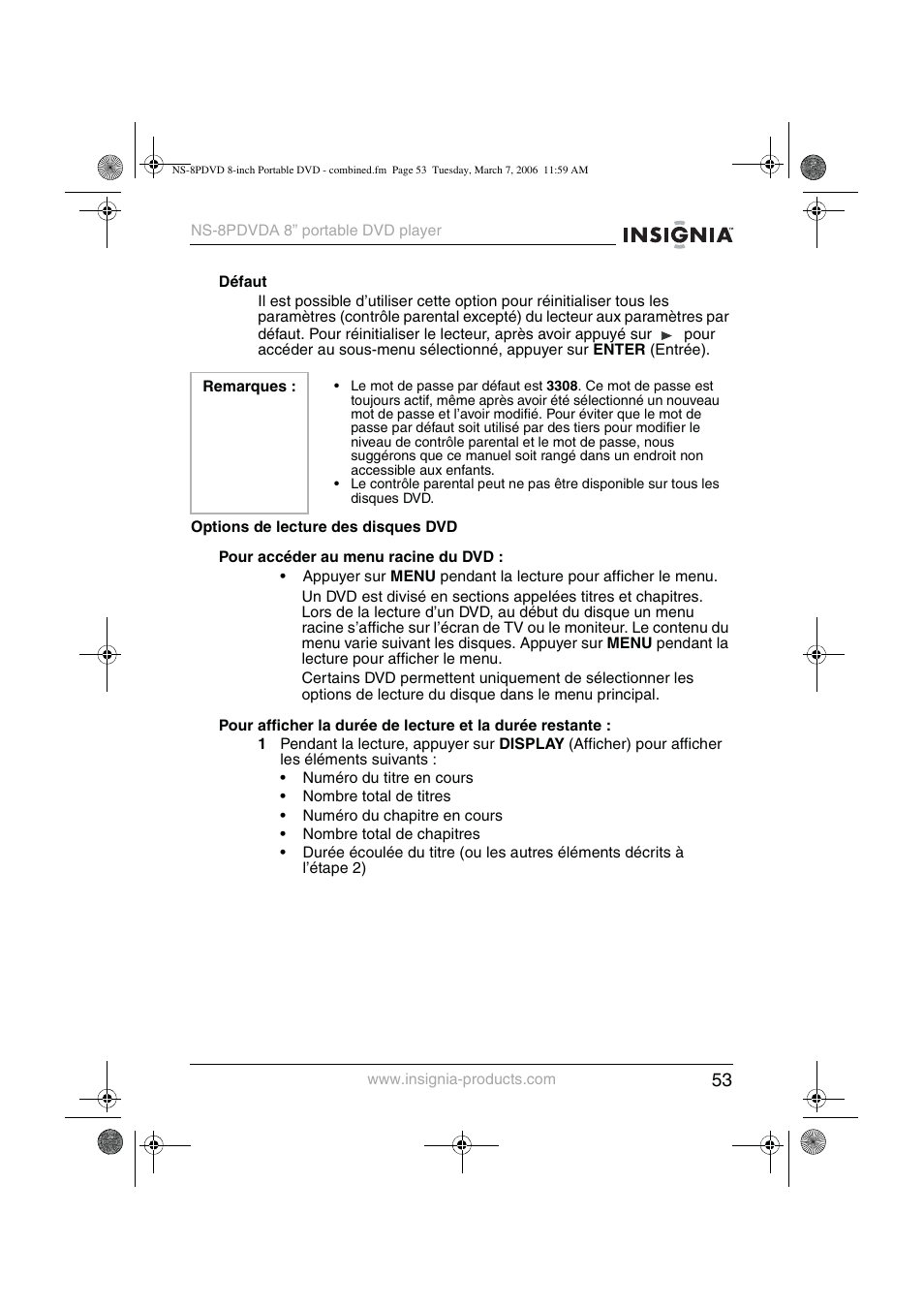 Insignia NS-8PDVDA User Manual | Page 54 / 104