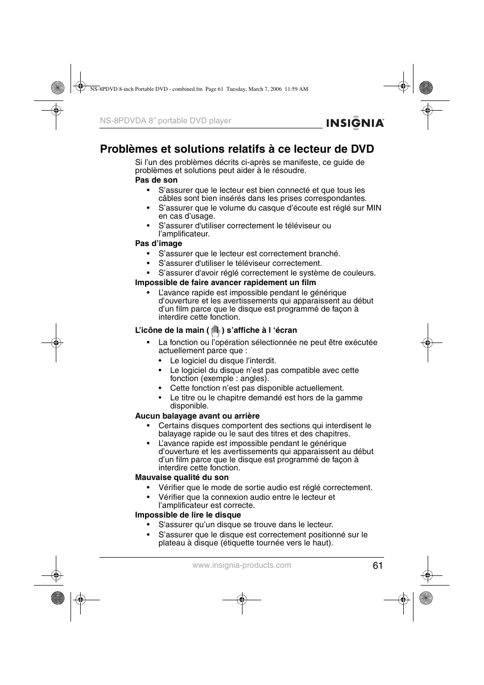 Insignia NS-8PDVDA User Manual | Page 62 / 104