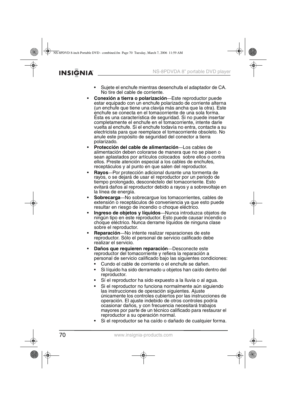 Insignia NS-8PDVDA User Manual | Page 71 / 104
