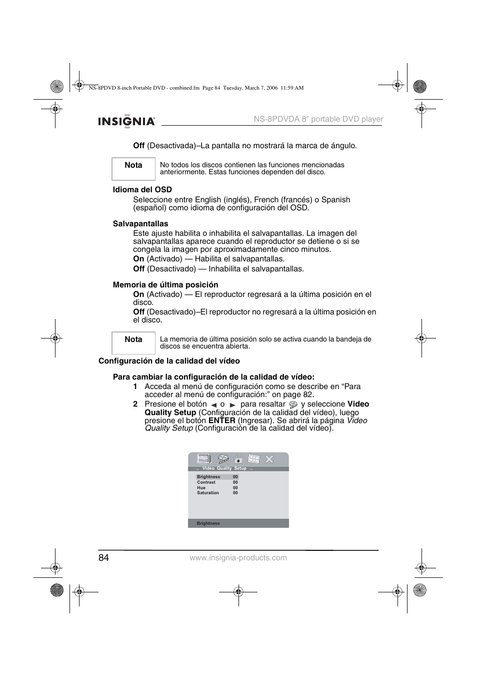 Insignia NS-8PDVDA User Manual | Page 85 / 104