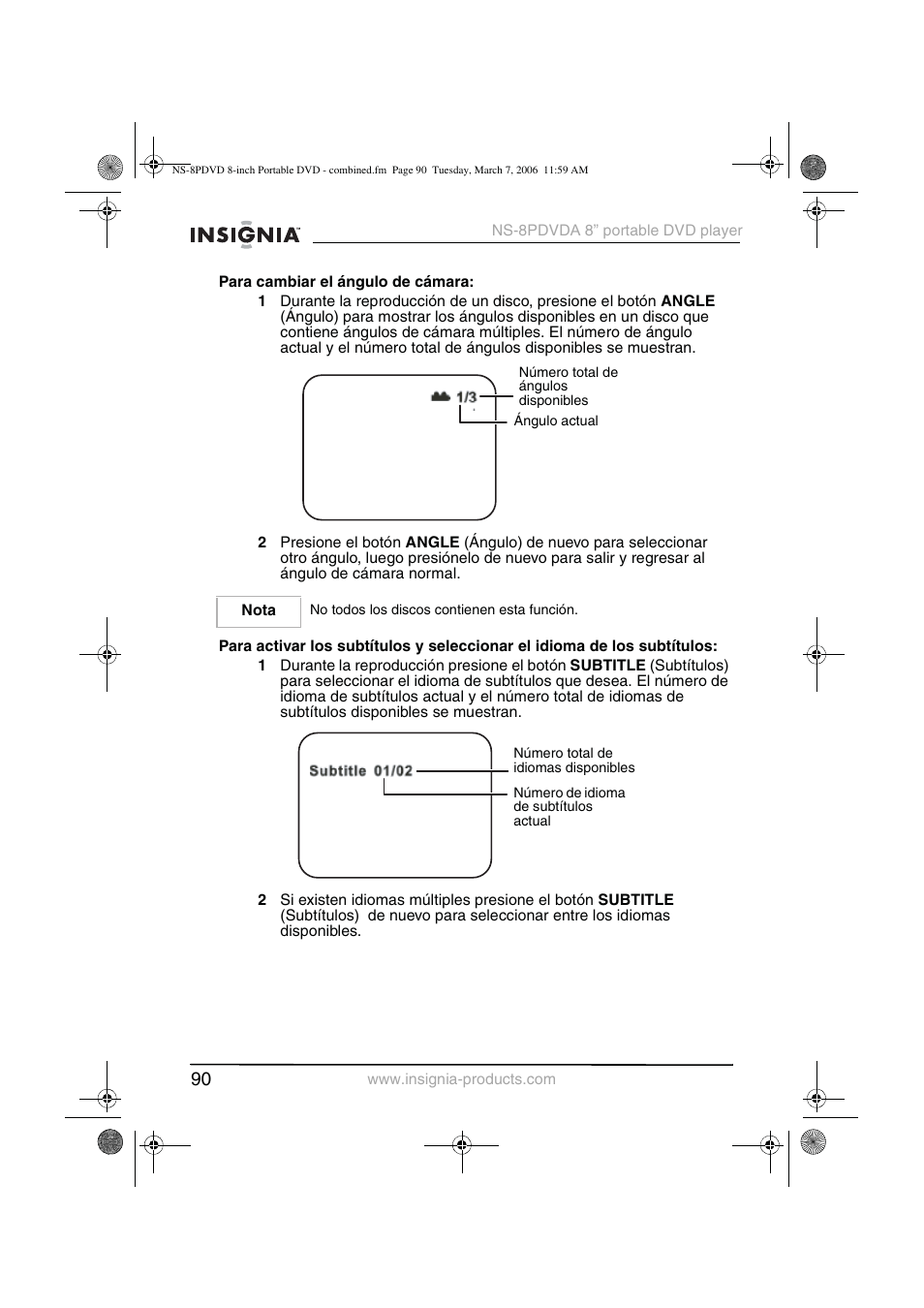 Insignia NS-8PDVDA User Manual | Page 91 / 104