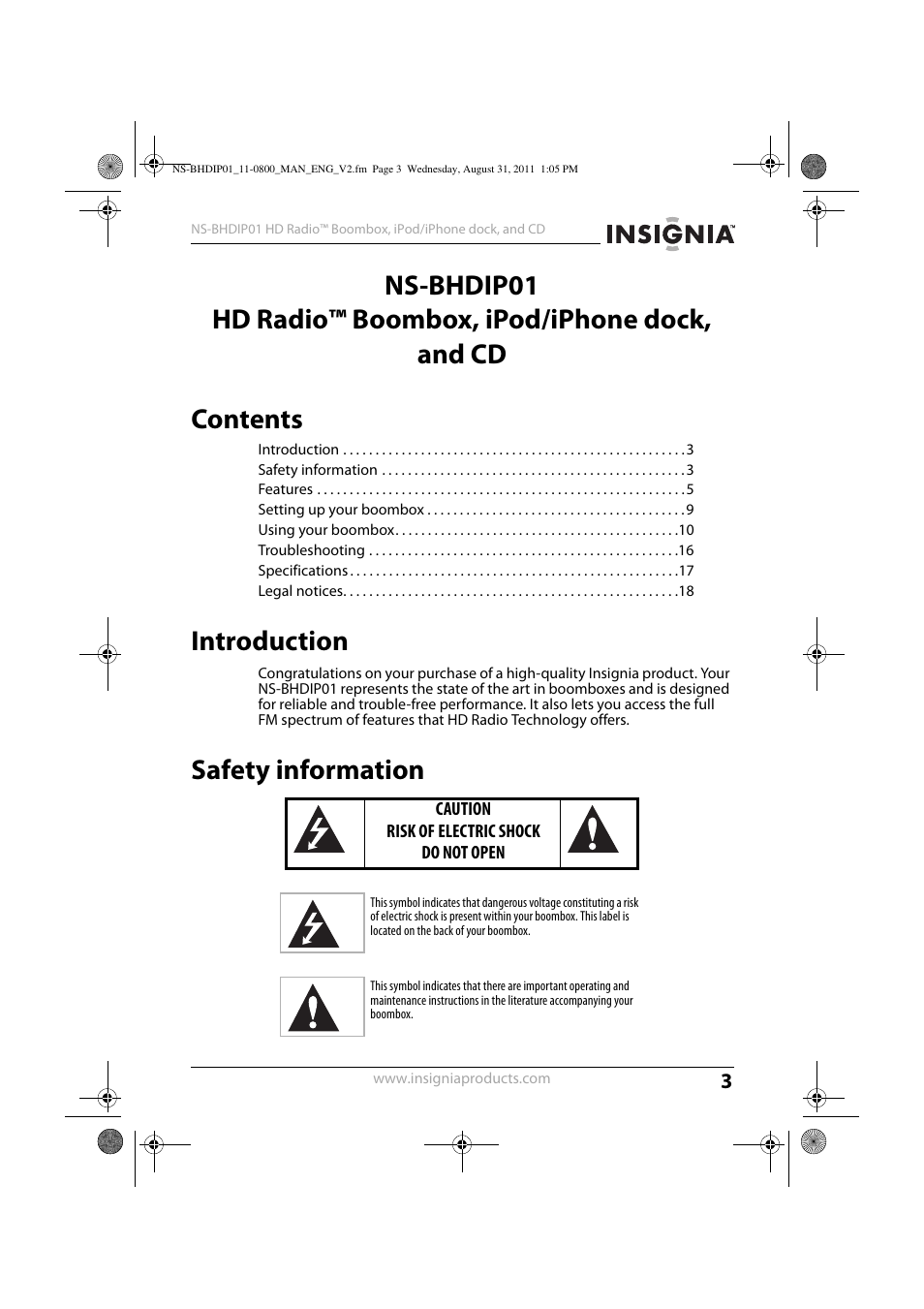 Insignia NS-BHDIP01 User Manual | Page 2 / 20