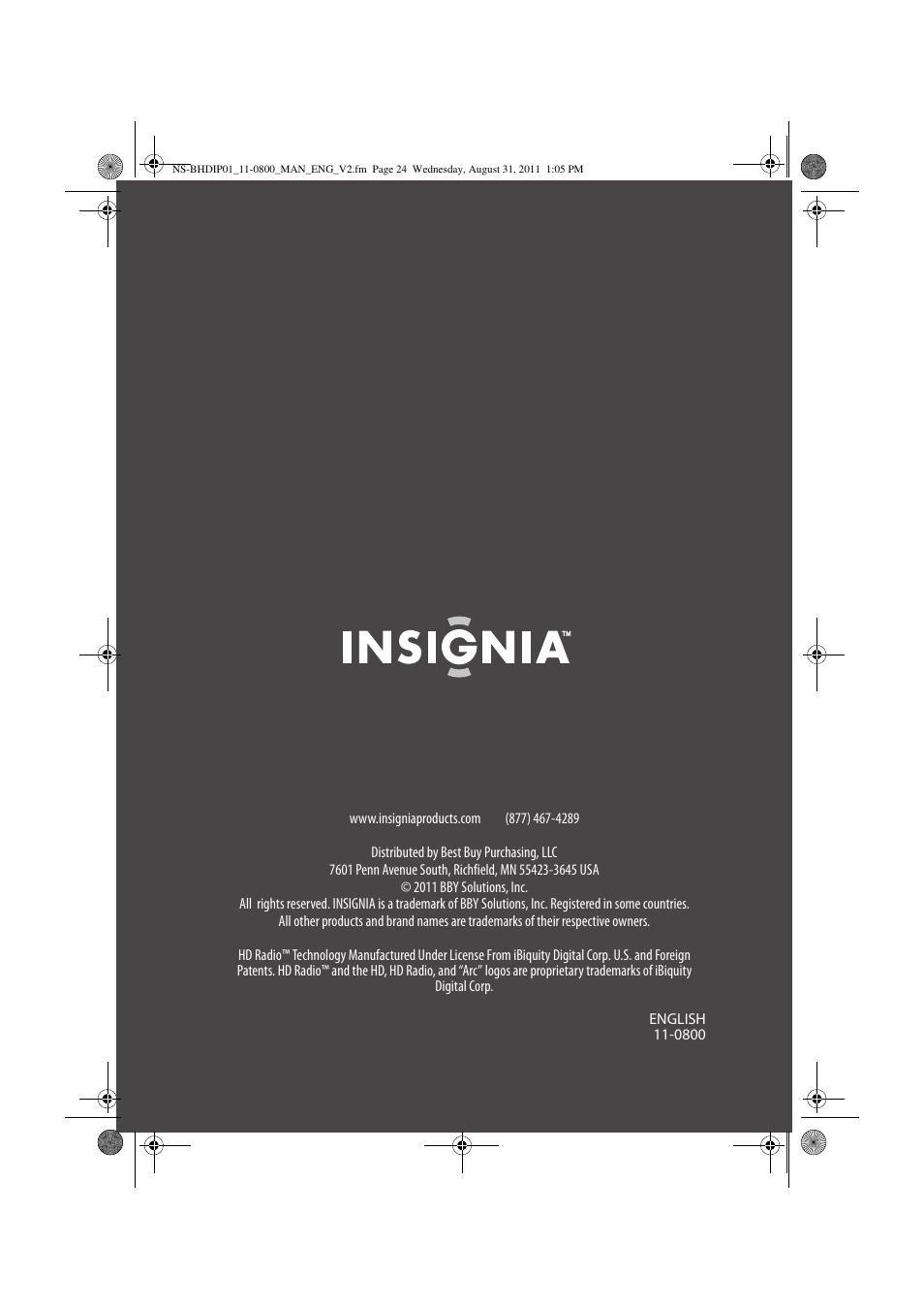 Insignia NS-BHDIP01 User Manual | Page 20 / 20