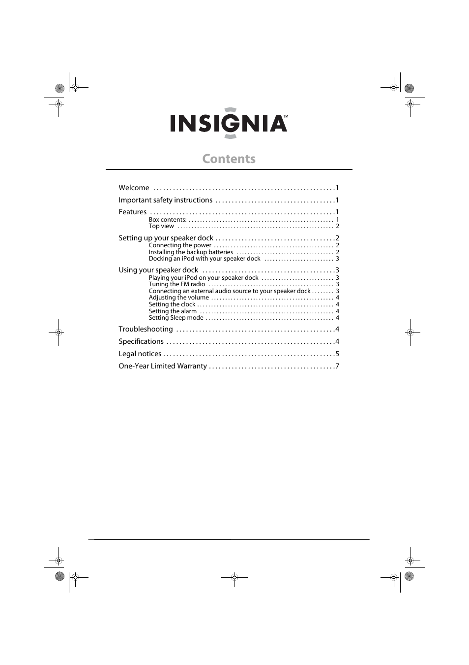 Insignia NS-IPSD1 User Manual | Page 2 / 8