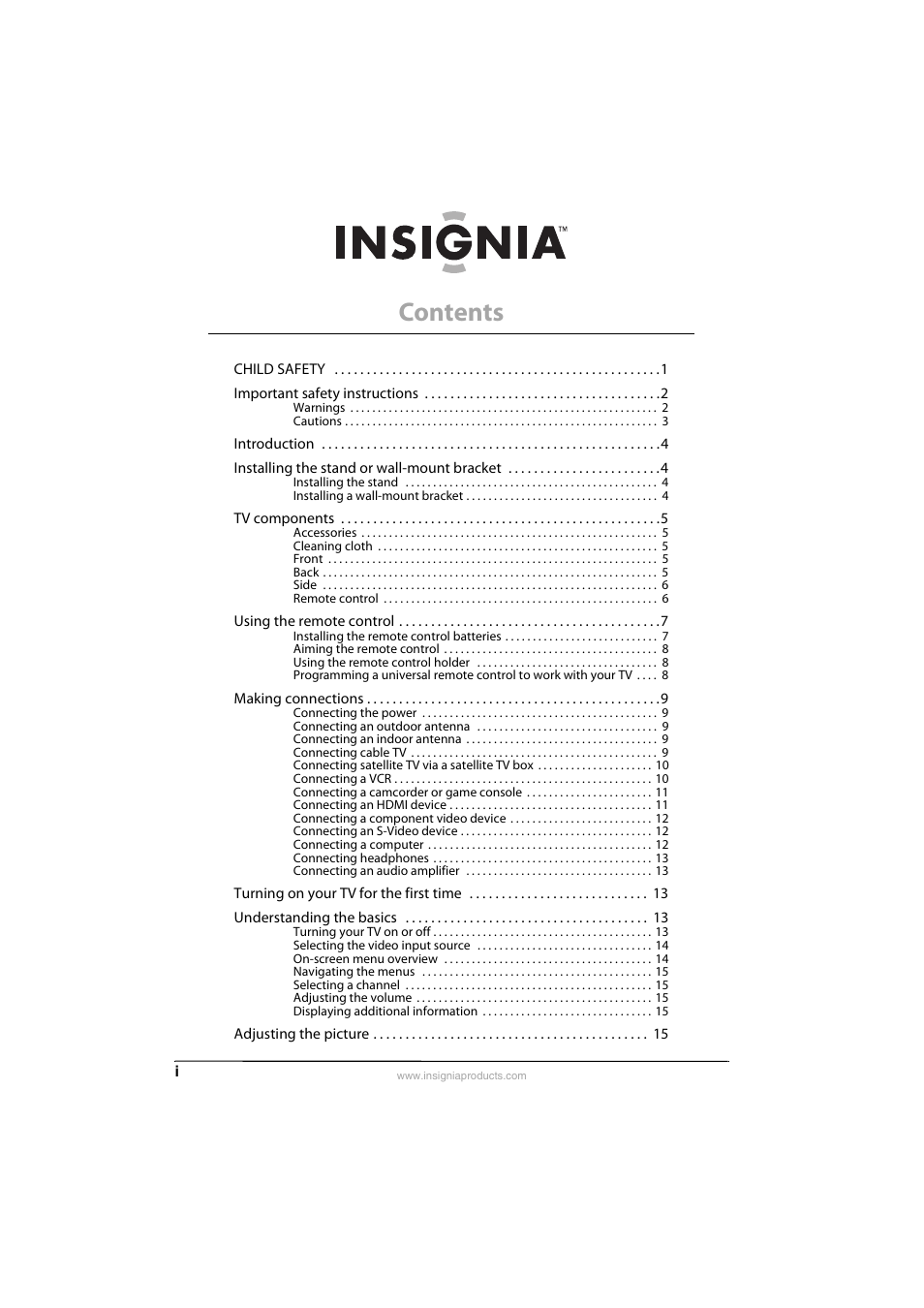 Insignia NS-L26Q-10A User Manual | Page 3 / 40