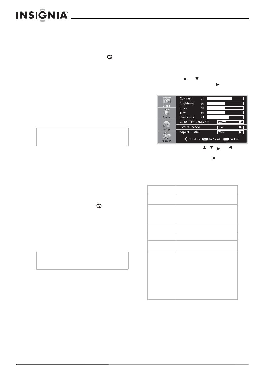Sélection des canaux, Utilisation du pavé numérique, Utilisation des touches ch+ et ch | Utilisation de la touche canal précédent, Exemple sur la numérotation des canaux, Personnalisation de l’image | Insignia NS-LCD26A User Manual | Page 48 / 100