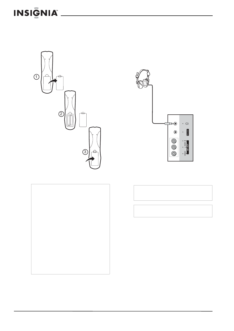 Preparación de su televisor, Instalación de pilas en el control remoto, Antes de conectar los equipos | Conexión de los auriculares, Ubicación del televisor | Insignia NS-LCD26A User Manual | Page 72 / 100