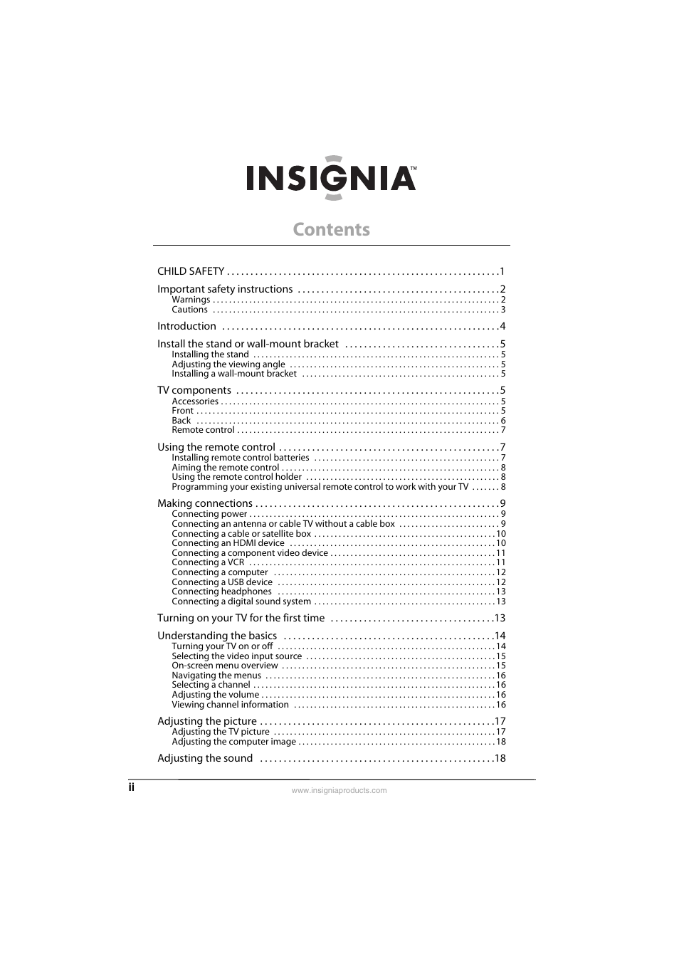 Insignia NS-22E450A11 User Manual | Page 2 / 52