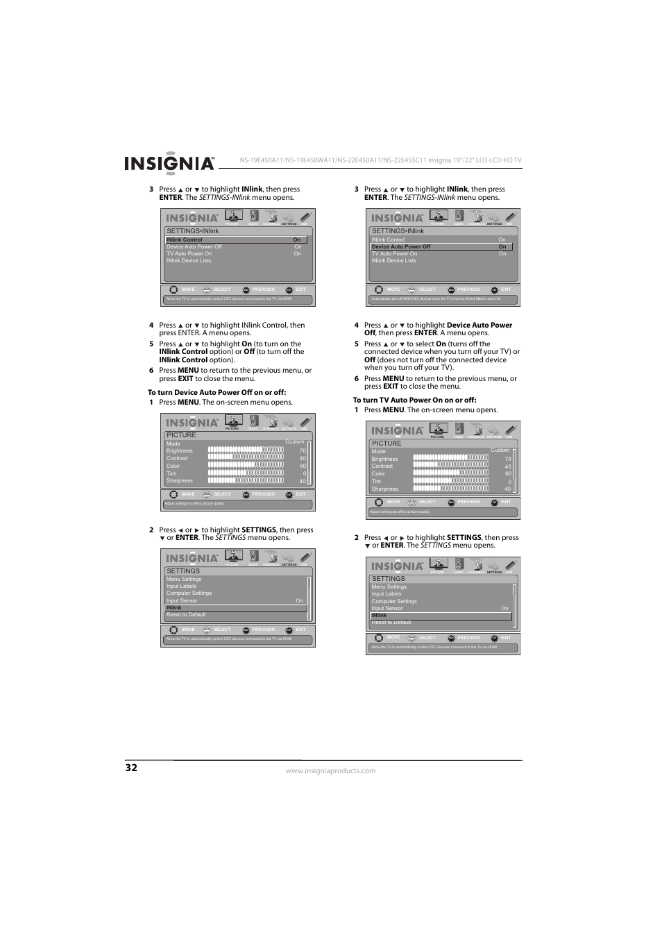Insignia NS-22E450A11 User Manual | Page 36 / 52