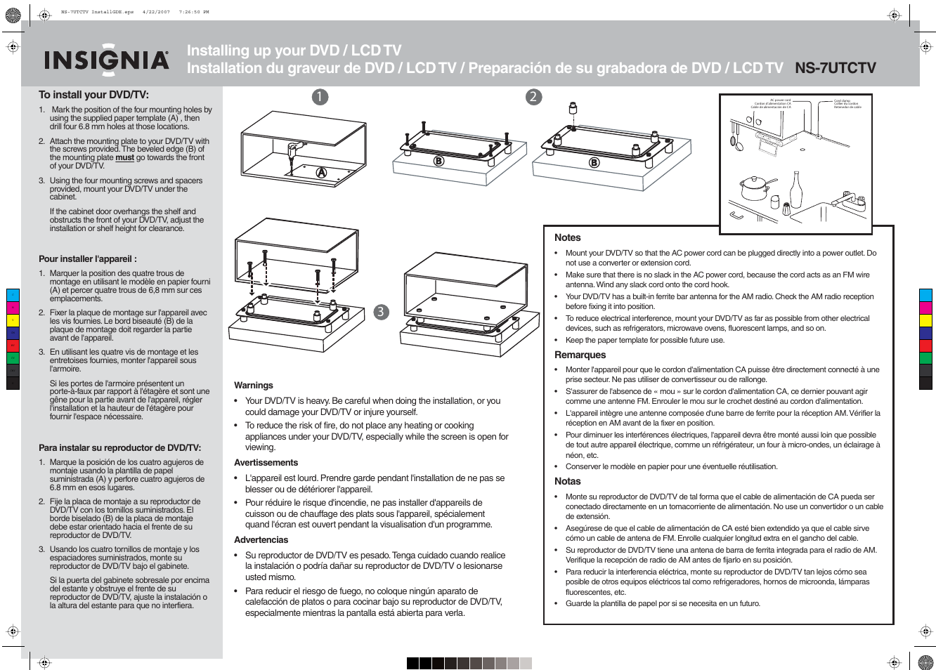 Insignia ns-7utctv User Manual | 1 page