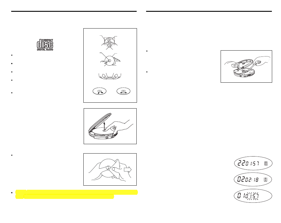 Handling compact discs, Maintenance, Basic disc play | Lcd display information | Insignia IS-PA040719 User Manual | Page 4 / 8