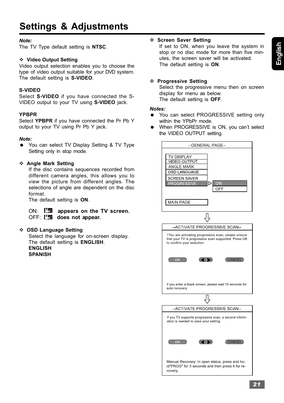 Settings & adjustments, English | Insignia IS-HTIB102731 User Manual | Page 21 / 86