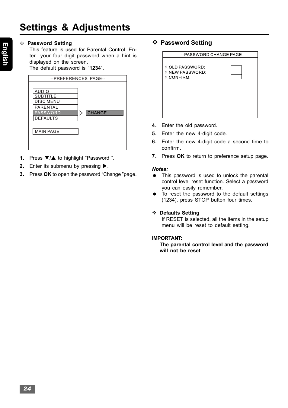 Settings & adjustments, English | Insignia IS-HTIB102731 User Manual | Page 24 / 86