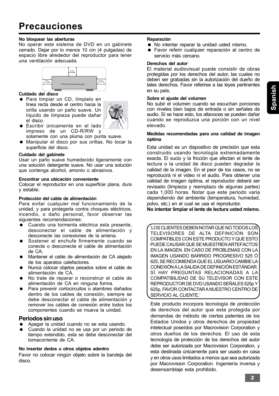 Precauciones, Spanish | Insignia IS-HTIB102731 User Manual | Page 31 / 86