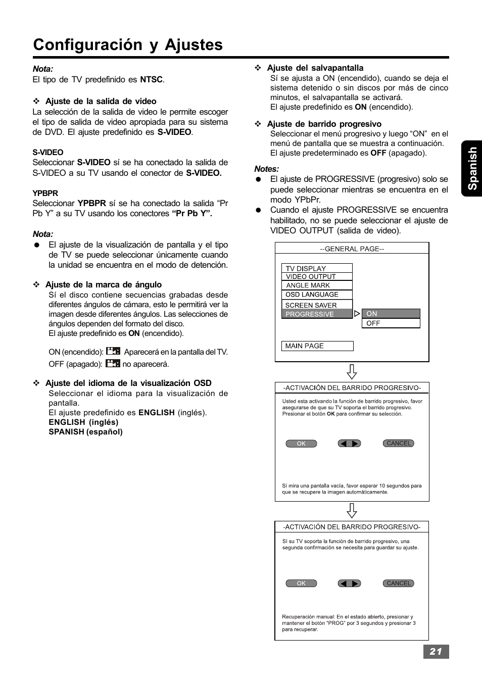 Configuración y ajustes, Spanish | Insignia IS-HTIB102731 User Manual | Page 49 / 86