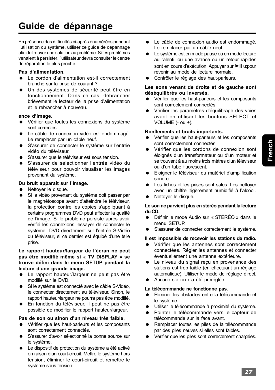Guide de dépannage, French | Insignia IS-HTIB102731 User Manual | Page 83 / 86
