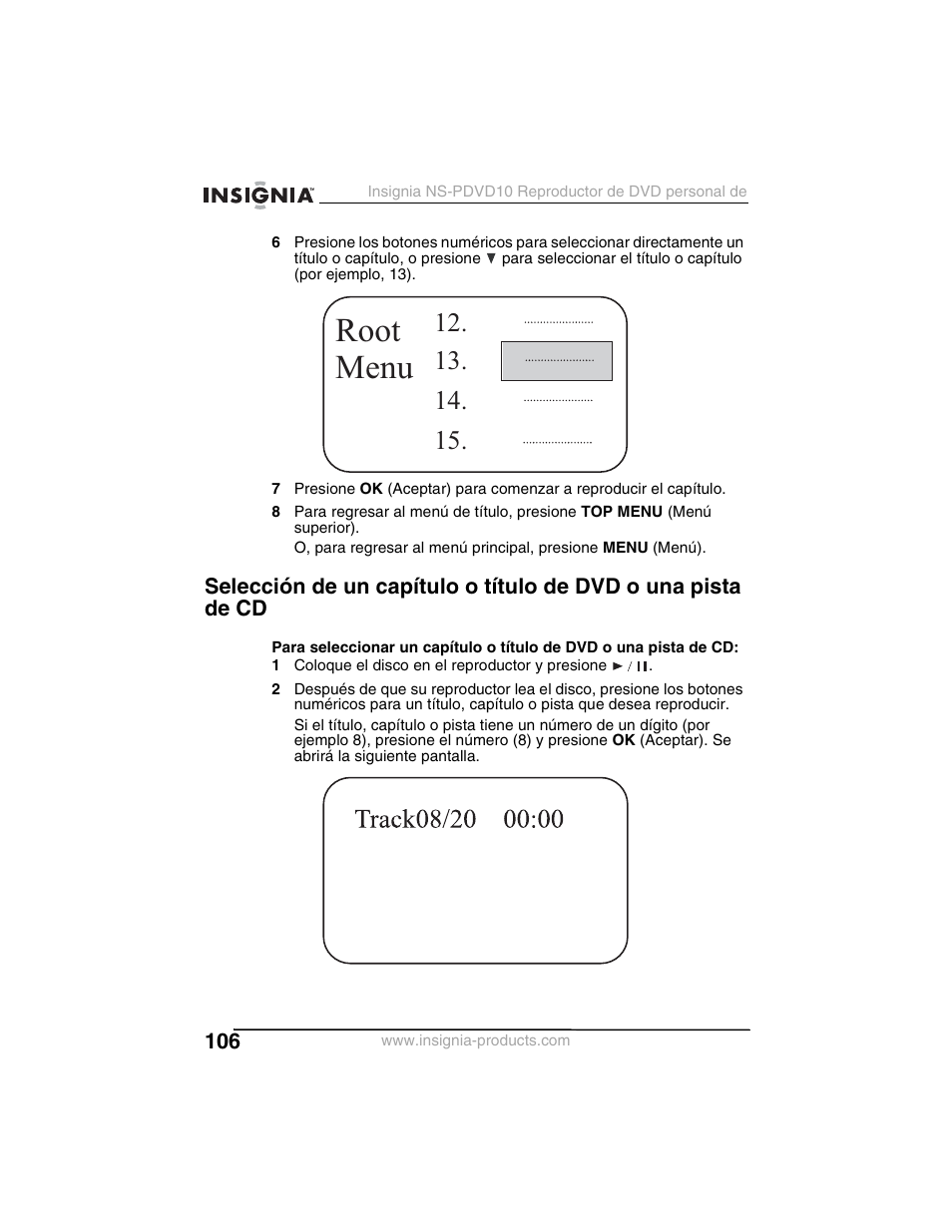 Root menu | Insignia NS-PDVD10 User Manual | Page 108 / 130