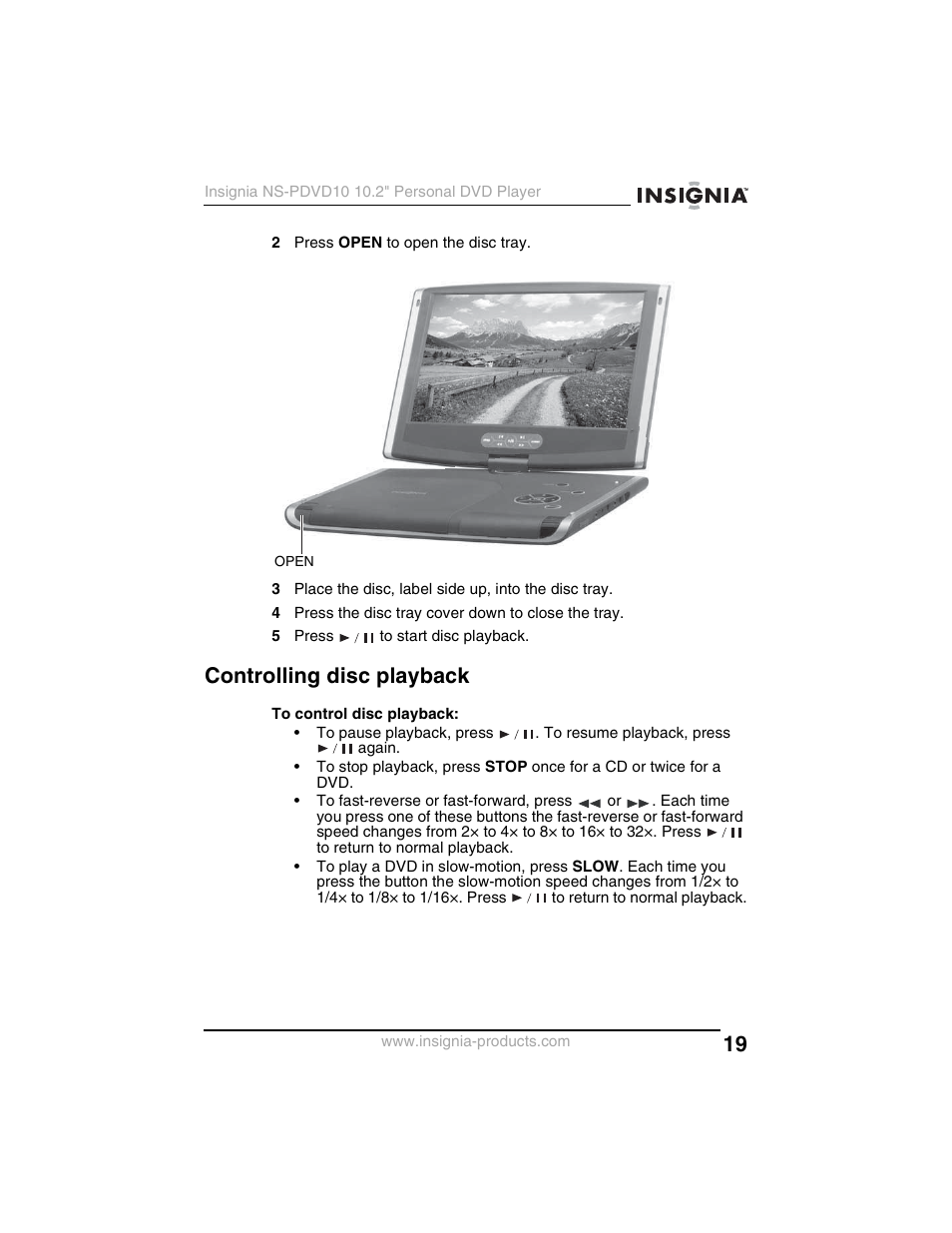 Controlling disc playback | Insignia NS-PDVD10 User Manual | Page 21 / 130