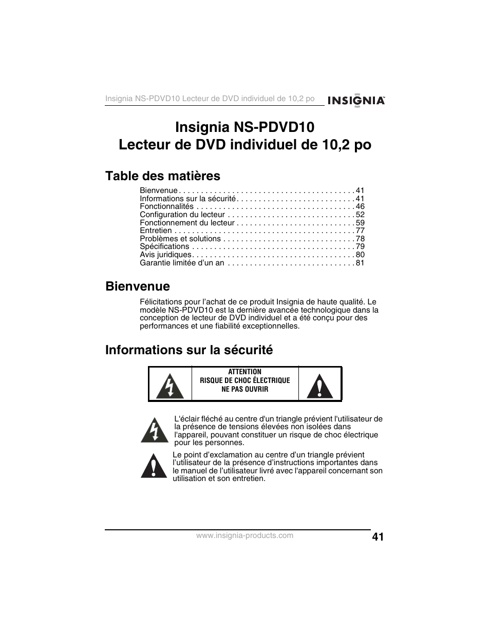 Insignia NS-PDVD10 User Manual | Page 43 / 130