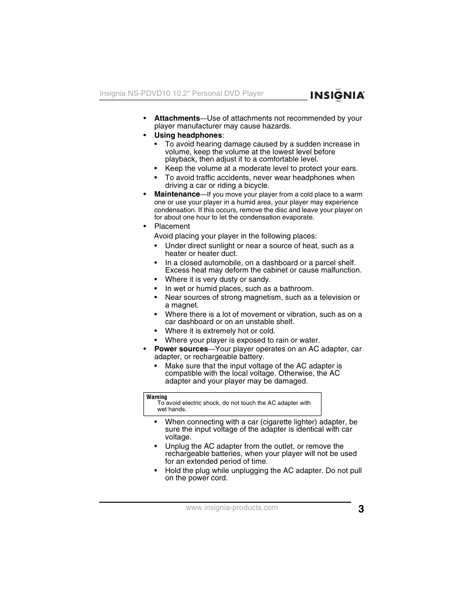Insignia NS-PDVD10 User Manual | Page 5 / 130