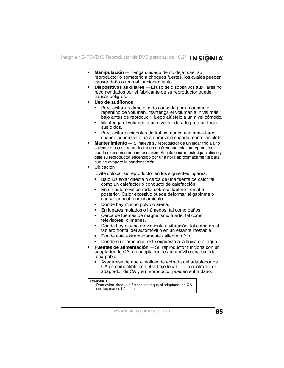Insignia NS-PDVD10 User Manual | Page 87 / 130