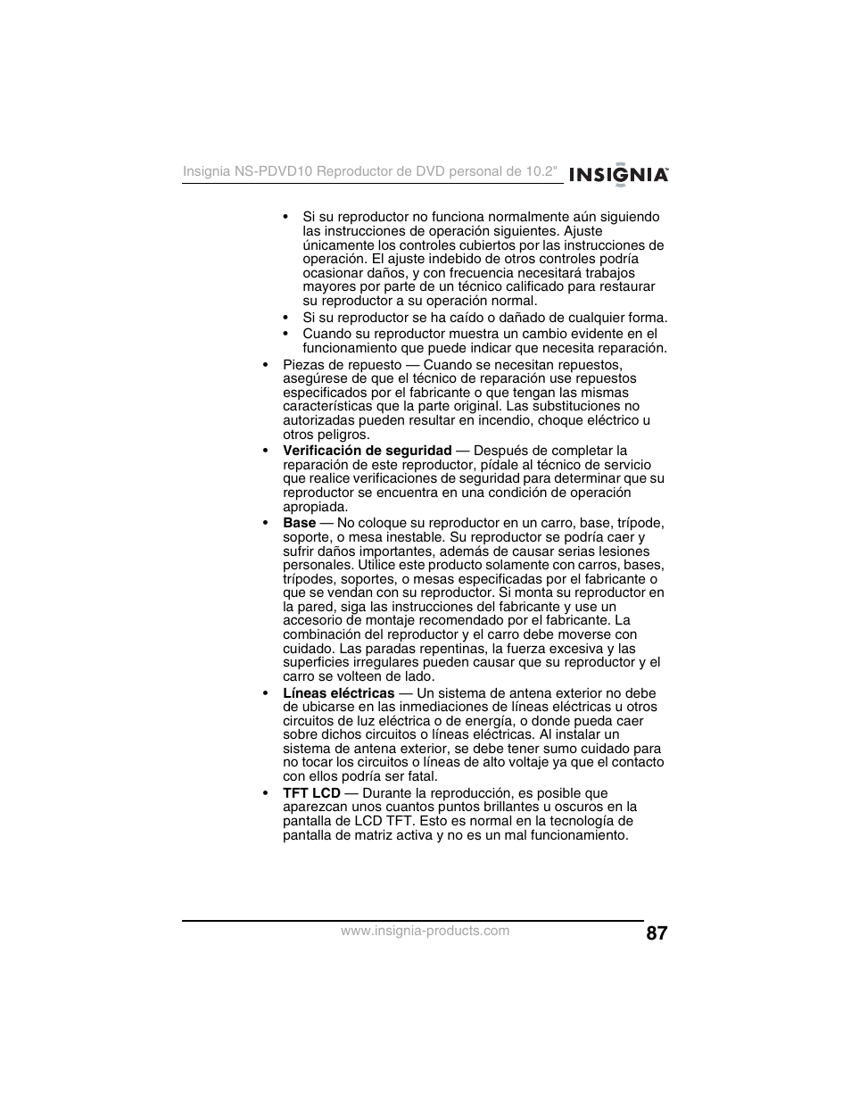 Insignia NS-PDVD10 User Manual | Page 89 / 130