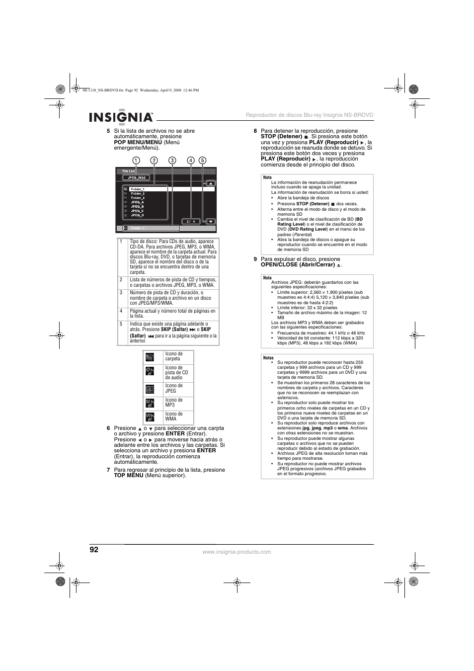 Insignia NS-BRDVD User Manual | Page 100 / 126