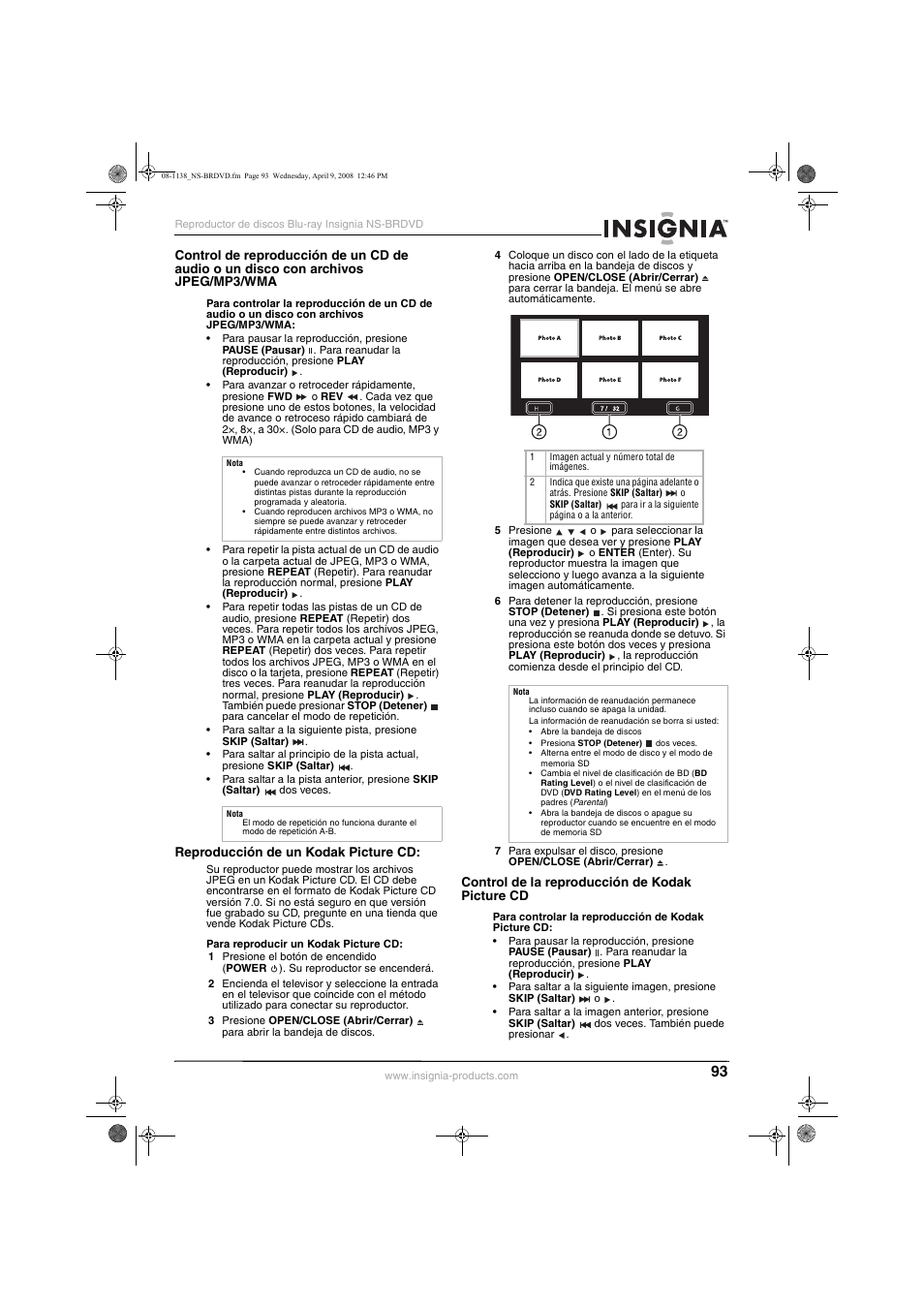 Insignia NS-BRDVD User Manual | Page 101 / 126